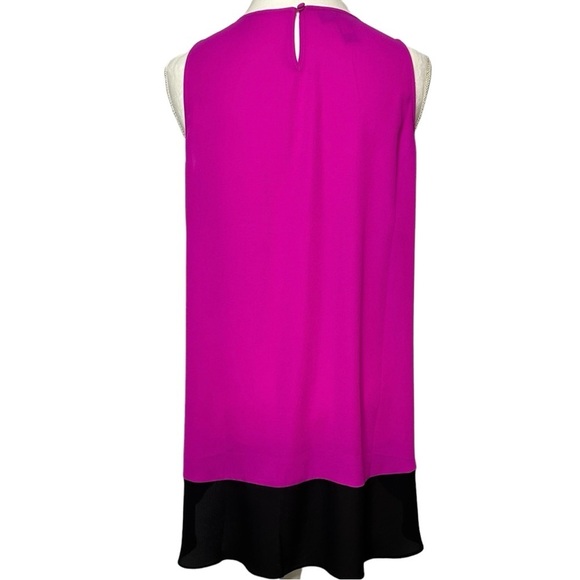MACY'S INC INTERNATIONAL CONCEPTS Tunic Fuchsia Black White Color block Large - Picture 5 of 6